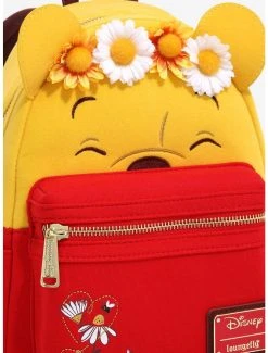 Loungefly Disney Winnie The Pooh Floral Crown Flocked Mini Backpack - BoxLunch Exclusive -BoxLunch Shop 14398087 av4