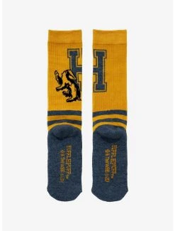Harry Potter Hufflepuff Collegiate Crew Socks - BoxLunch Exclusive -BoxLunch Shop 15367286 av2