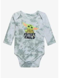 Star Wars The Mandalorian The Child Long Sleeve Tie-Dye Infant One-Piece - BoxLunch Exclusive
