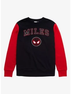 Marvel Spider-Man Miles Morales Collegiate Color Block Crewneck - BoxLunch Exclusive