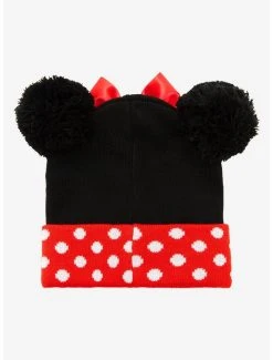 Disney Minnie Mouse Youth Pom Cuff Beanie - BoxLunch Exclusive -BoxLunch Shop 15912471 av1