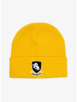 Harry Potter Hufflepuff Crest Cuff Beanie - BoxLunch Exclusive