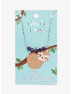 Sloth Amethyst Fidget Necklace - BoxLunch Exclusive -BoxLunch Shop 16083619 av2