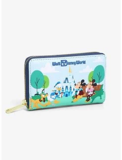 Loungefly Disney Walt Disney World 50th Anniversary Mickey & Friends Disney Day Zip Wallet - BoxLunch Exclusive