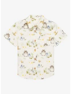 Studio Ghibli My Neighbor Totoro Forest Spirits & Flora Toddler Woven Button-Up - BoxLunch Exclusive