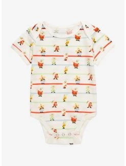 Disney Snow White And The Seven Dwarfs Allover Print Striped Infant One-Piece - BoxLunch Exclusive