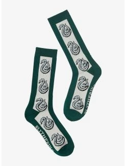 Harry Potter Slytherin Serpent Mascot Crew Socks - BoxLunch Exclusive