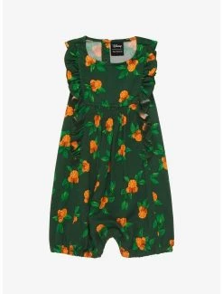 Our Universe Disney Minnie Mouse Orange Allover Print Ruffled Infant Romper - BoxLunch Exclusive