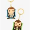 Loungefly Star Wars: Episode I - The Phantom Menace Chibi Obi-Wan & Qui-Gon Jedi Keychain Set - BoxLunch Exclusive