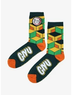 Demon Slayer: Kimetsu No Yaiba Giyu Tomioka Patterned Socks - BoxLunch Exclusive -BoxLunch Shop 17358209 av2