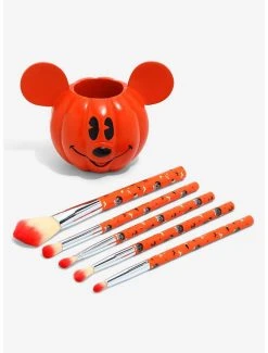 Disney Mickey Mouse Jack-O'Lantern Makeup Brush Set & Holder - BoxLunch Exclusive -BoxLunch Shop 17774022 av1