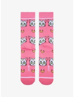 Sailor Moon Luna & Artemis Crew Socks - BoxLunch Exclusive -BoxLunch Shop 18228079 av2