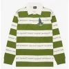 The Lord Of The Rings Leaves Of Lorien Ring Verse Striped Collared Long Sleeve T-Shirt - BoxLunch Exclusive -BoxLunch Shop 18323383 hi