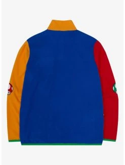 Nintendo Super Mario Bros. Icons Color Block Fleece Jacket - BoxLunch Exclusive -BoxLunch Shop 18539278 av1