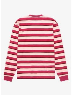 Nintendo Kirby Sitting Portrait Striped Long Sleeve T-Shirt - BoxLunch Exclusive -BoxLunch Shop 18540875 av1