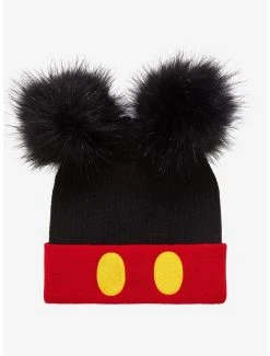 Disney Mickey Mouse Pom Eared Cuff Beanie - BoxLunch Exclusive