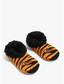 Disney Winnie The Pooh Tigger Embroidered Portrait Fleece Slipper Socks - BoxLunch Exclusive