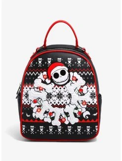 Our Universe Disney The Nightmare Before Christmas Jack Skellington Christmas Sweater Mini Backpack - BoxLunch Exclusive