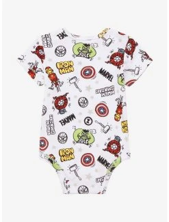 Marvel Avengers Sketch Art Character Portrait Allover Print Infant One-Piece - BoxLunch Exclusive -BoxLunch Shop 18814937 av1