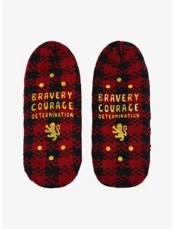 Harry Potter Gryffindor Crest Plaid Slipper Socks - BoxLunch Exclusive -BoxLunch Shop 19183510 av2