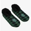 Harry Potter Slytherin Crest Plaid Slipper Socks - BoxLunch Exclusive -BoxLunch Shop 19183512 hi