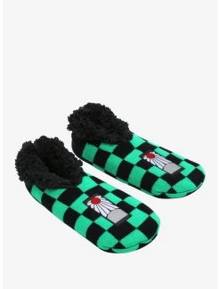 Demon Slayer: Kimetsu No Yaiba Tanjiro Kamado Hanafuda Earring Slipper Socks - BoxLunch Exclusive
