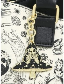 Loungefly Alice In Wonderland Line Art Allover Print Handbag - BoxLunch Exclusive -BoxLunch Shop 19323702 av3
