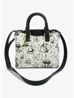 Loungefly Alice In Wonderland Line Art Allover Print Handbag - BoxLunch Exclusive