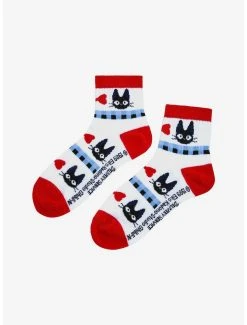 Studio Ghibli Kiki's Delivery Service Jiji & Bow Crew Socks - BoxLunch Exclusive -BoxLunch Shop 19465663 av2