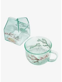 Studio Ghibli My Neighbor Totoro Sleepy Cherry Blossom Glass Mug & Carton Set - BoxLunch Exclusive -BoxLunch Shop 19592596 av3