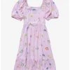 Sanrio Fruits Hello Kitty And Fruits Allover Print Smocked Dress - BoxLunch Exclusive -BoxLunch Shop 19615333 hi