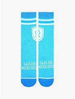 Sailor Moon Sailor Mercury Varsity Crew Socks - BoxLunch Exclusive