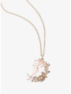 Pretty Guardian Sailor Moon Sailor Chibi Moon Silhouette Floral Necklace - BoxLunch Exclusive