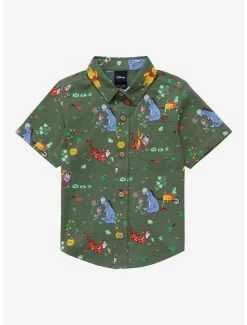 Disney Winnie The Pooh Earth Day Allover Print Woven Toddler Button-Up Shirt - BoxLunch Exclusive