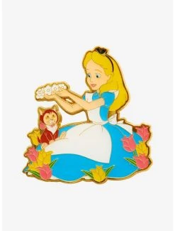 Loungefly Disney Alice In Wonderland Alice & Dinah With Tulips Enamel Pin - BoxLunch Exclusive