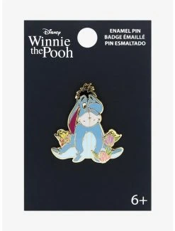 Loungefly Disney Winnie The Pooh Eeyore With Tulips Enamel Pin - BoxLunch Exclusive -BoxLunch Shop 20058544 av1